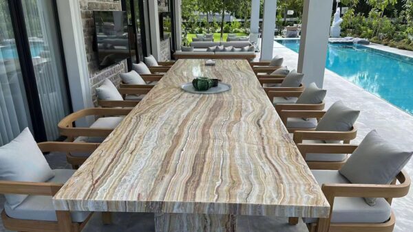 Outdoor Stone 10-12 Seats Rectangular Dining Table