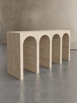 Beige Travertine Console Table