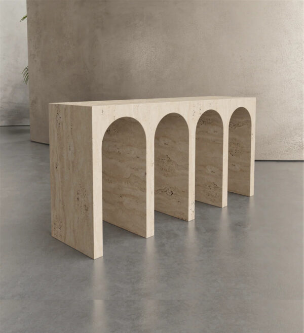 Beige Travertine Console Table
