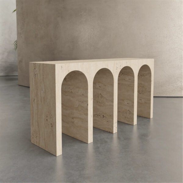 Beige Travertine Console Table