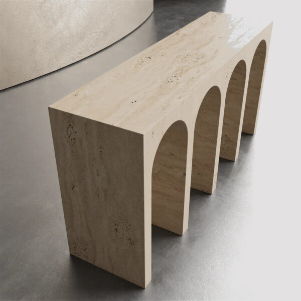 Beige Travertine Console Table