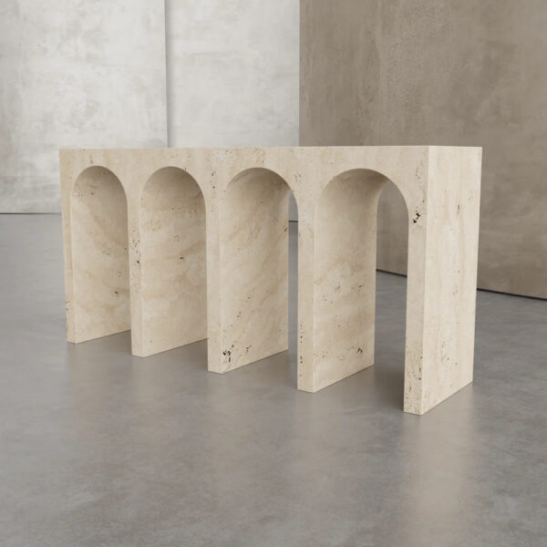 Beige Travertine Console Table