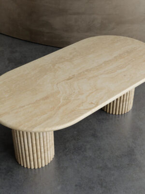Beige Travertine Dining Table