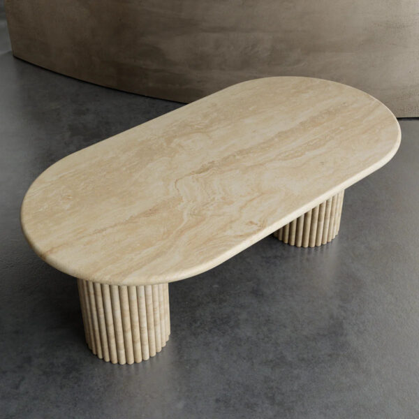 Beige Travertine Dining Table