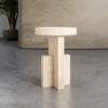 Beige Travertine Side Table