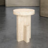Beige Travertine Side Table
