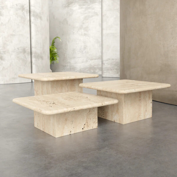 Beige Travertine Square Centre Table