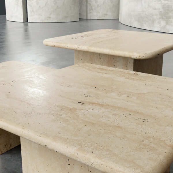 Beige Travertine Square Centre Table