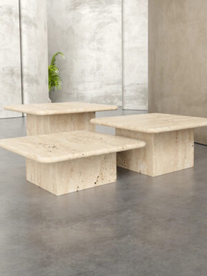 Beige Travertine Square Centre Table