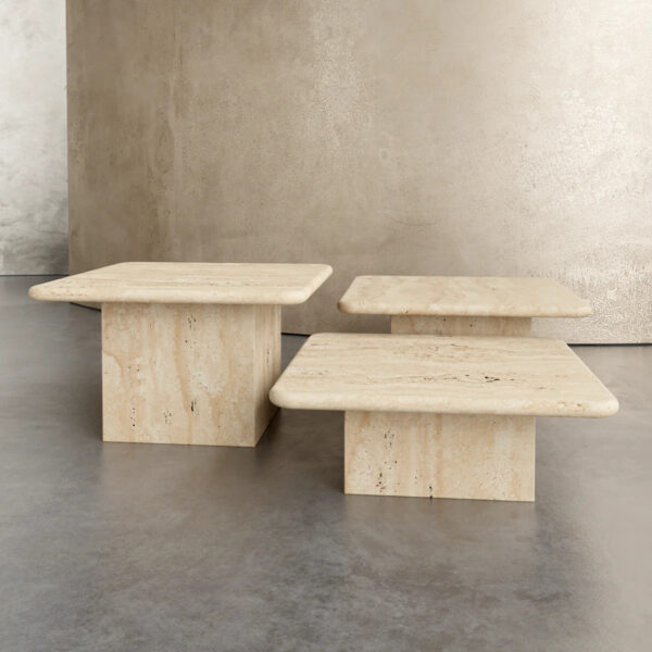 Beige Travertine Square Centre Table