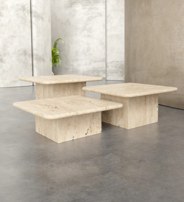 Beige Travertine Square Centre Table