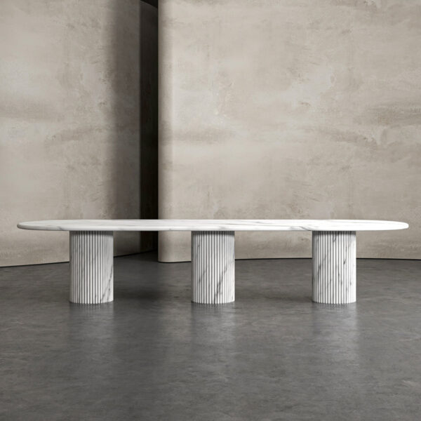 300cm Carrara White Marble Table
