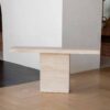 Cream Travertine Rectangle Console Table