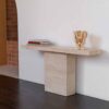 Cream Travertine Rectangle Console Table
