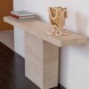 Cream Travertine Rectangle Console Table
