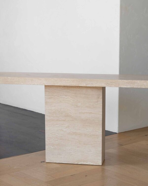 Cream Travertine Rectangle Console Table
