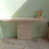 Cream Travertine Rectangle Console Table