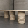 Flutted Travertine Dining Table