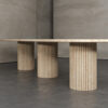 Flutted Travertine Dining Table