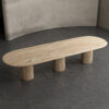 Flutted Travertine Dining Table
