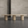Flutted Travertine Dining Table