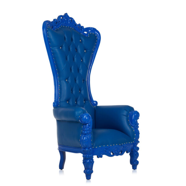 High Back Blue King Queen Throne Chair