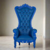 High Back Blue King Queen Throne Chair