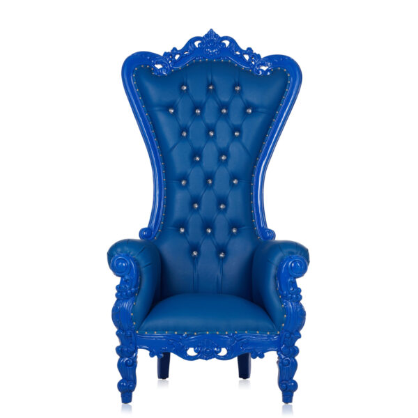 High Back Blue King Queen Throne Chair