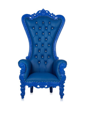High Back Blue King Queen Throne Chair