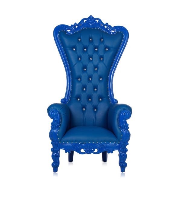 High Back Blue King Queen Throne Chair