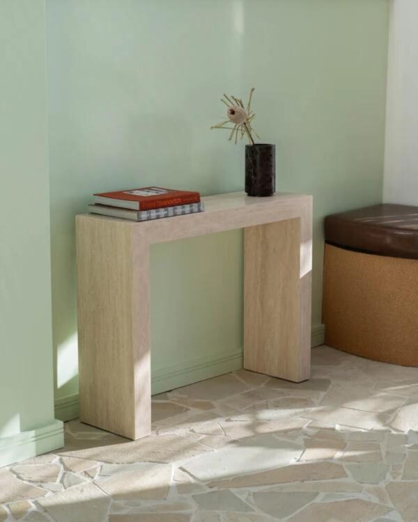 Travertine Console Table