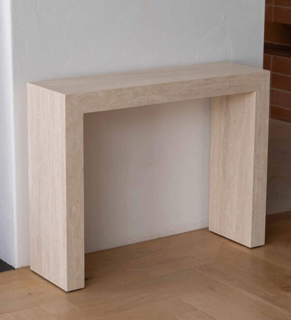Minimalist Travertine Console Table