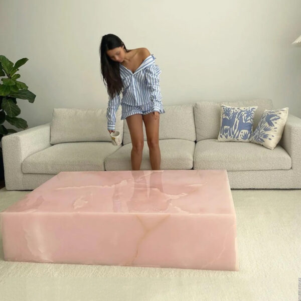 Pink Jade Marble Coffee Table