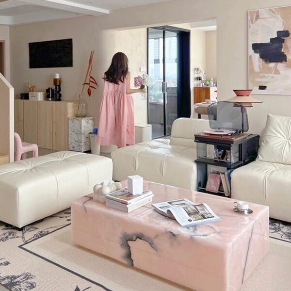 Pink Jade Marble Coffee Table