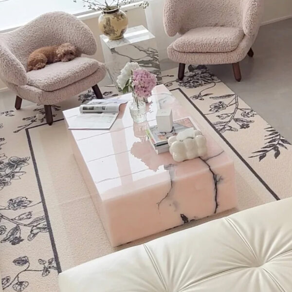 Pink Jade Marble Coffee Table
