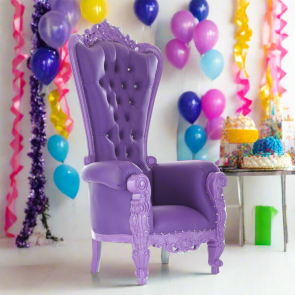 Purple High Back Throne Chair