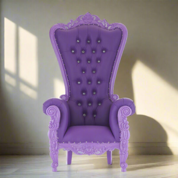 Purple High Back Throne Chair