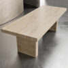 Rectangle Beige Travertine Dining Table