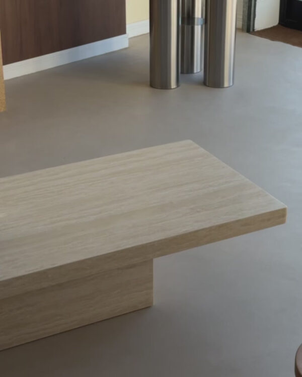 Rectangle Cream Travertine Coffee Table