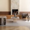 Rectangle Cream Travertine Coffee Table