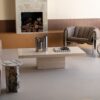 Rectangle Cream Travertine Coffee Table