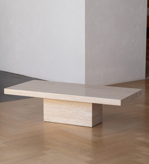 Rectangle Cream Travertine Coffee Table