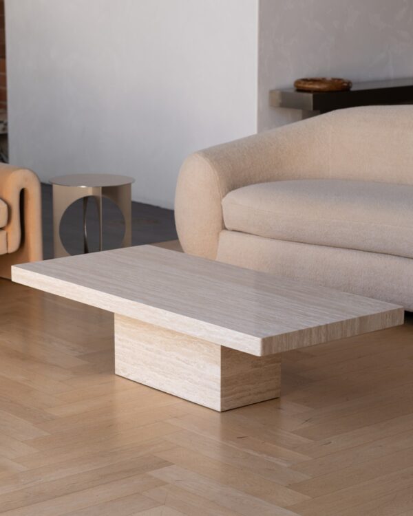 Rectangle Cream Travertine Coffee Table