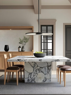 Rectangular Pedestal Base Dining Table
