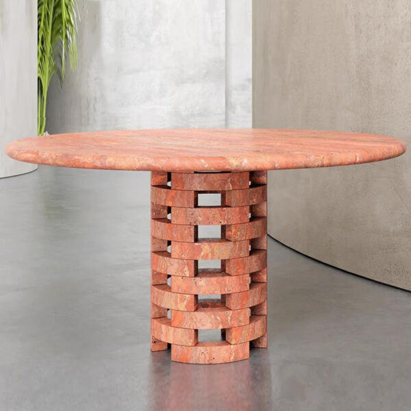 Red Travertine Dining Table