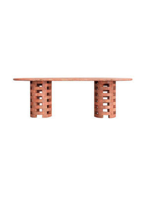 Red Travertine Dining Table