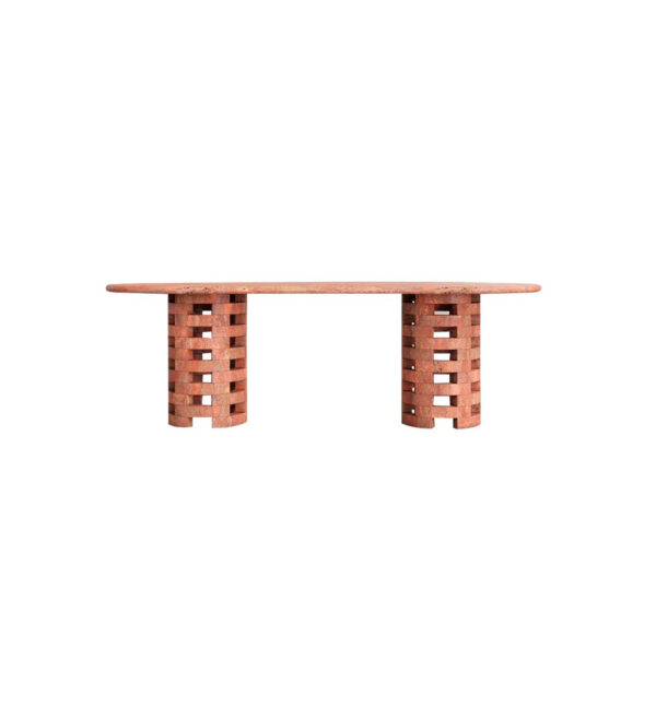 Red Travertine Dining Table