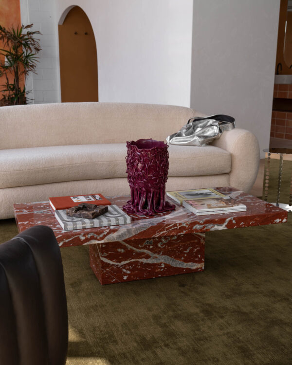 Rosso Francia Marble Coffee Table