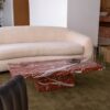 Rosso Francia Marble Coffee Table