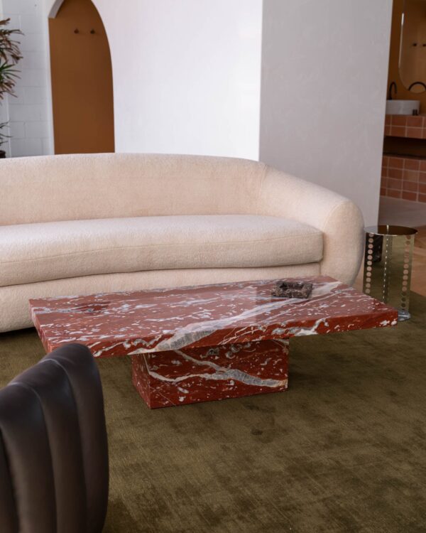 Rosso Francia Marble Coffee Table